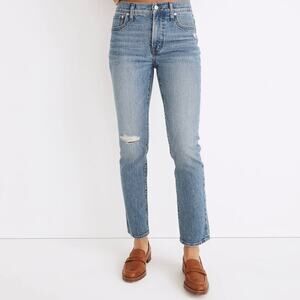 Madewell Mid-Rise Perfect Vintage Ripped Knee Jeans Ainsdale Wash sz 24